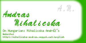 andras mihalicska business card